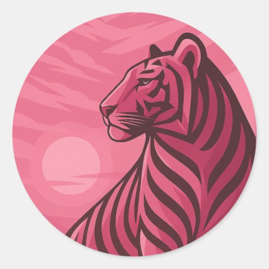 Art Deco Tiger Sticker (Vorderseite)