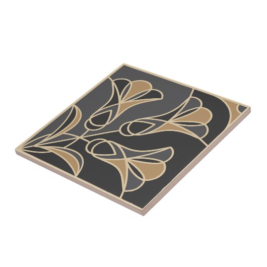 Art Deco Tile Floral. Bluebell-Blume 2 Fliese (Seite)
