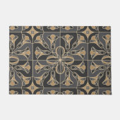 Art Deco Tile Floral. Bluebell-Blume 2 Fußmatte (Vorderseite)