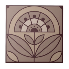 Art Deco Tile Floral (Mandelfrost) Fliese