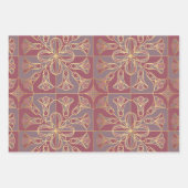 Art Deco Tile Floral. Mauve und Gold Geschenkpapier Set (Vorderseite 3)
