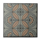 Art Deco Tile Floral (Steinbucht und Sandale) Fliese (Vorderseite)