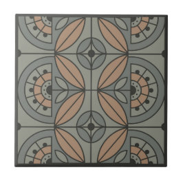 Art Deco Tile Floral (Steinbucht und Sandale) Fliese