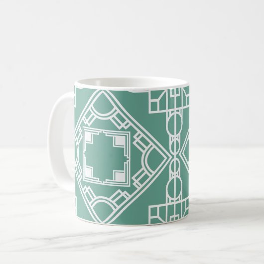 Art Deco Tile Kaffeetasse (Vorderseite Links)