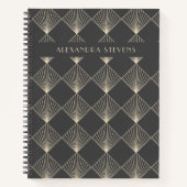 Art Deco Tile Line Kunst, Dichtung und Musik Perso Notizblock (Vorderseite)