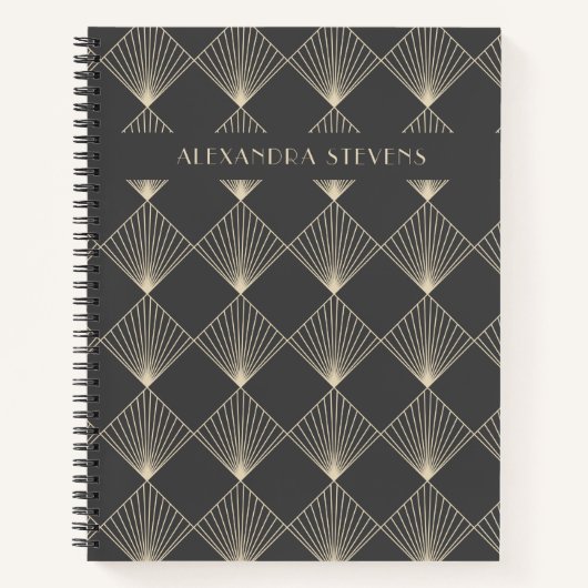 Art Deco Tile Line Kunst, Dichtung und Musik Perso Notizblock (Vorderseite)