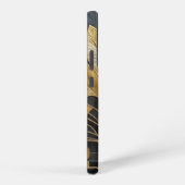 Art Deco Timeless Black Gold Monogram / Initial Samsung Galaxy Hülle (Rechte Seite)
