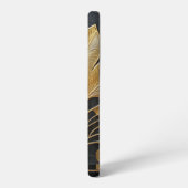 Art Deco Timeless Black Gold Monogram / Initial Samsung Galaxy Hülle (Linke Seite)