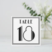 Art Deco Tisch Nummer 18 Einladung (Stehend Vorderseite)
