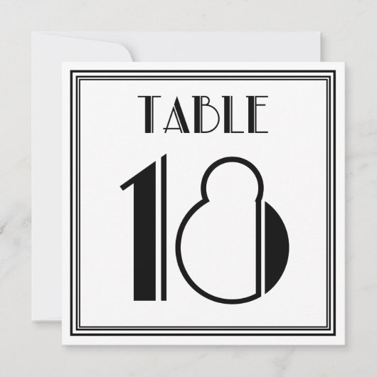 Art Deco Tisch Nummer 18 Einladung (Vorderseite)