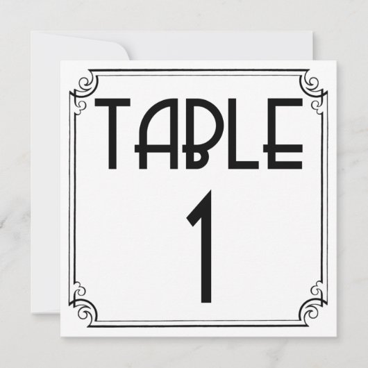 Art Deco Tisch Nummer 1 Einladung (Vorderseite)