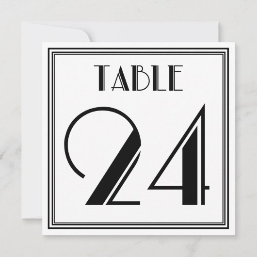 Art Deco Tisch Nummer 24 Einladung (Vorderseite)