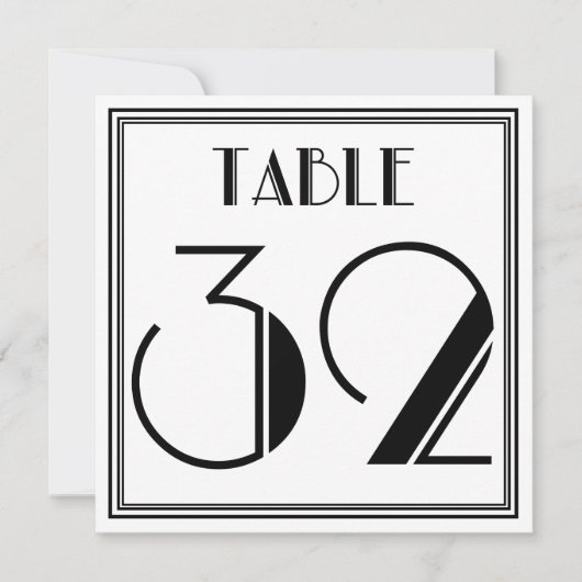 Art Deco Tisch Nummer 32 Einladung (Vorderseite)