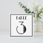 Art Deco Tisch Nummer 3 Einladung (Stehend Vorderseite)