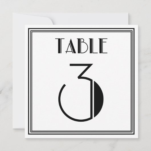 Art Deco Tisch Nummer 3 Einladung (Vorderseite)