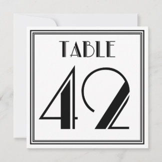 Art Deco Tisch Nummer 42 Einladung