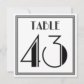 Art Deco Tisch Nummer 43 Einladung