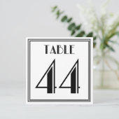 Art Deco Tisch Nummer 44 Einladung (Stehend Vorderseite)