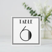 Art Deco Tisch Nummer 6 Einladung (Stehend Vorderseite)