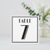 Art Deco Tisch Nummer 7 Einladung (Stehend Vorderseite)