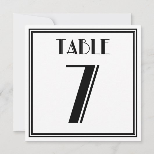 Art Deco Tisch Nummer 7 Einladung (Vorderseite)