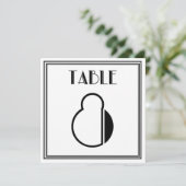 Art Deco Tisch Nummer 8 Einladung (Stehend Vorderseite)