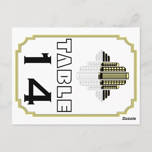 Art Deco Tischnummer (Rückseite)