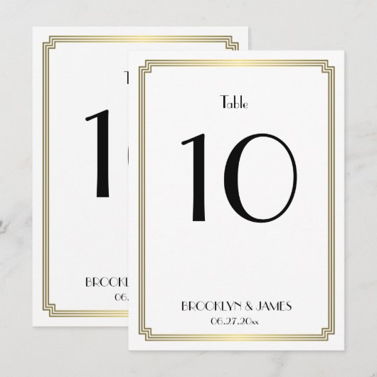 Art Deco Tischnummer (Vorne/Hinten)