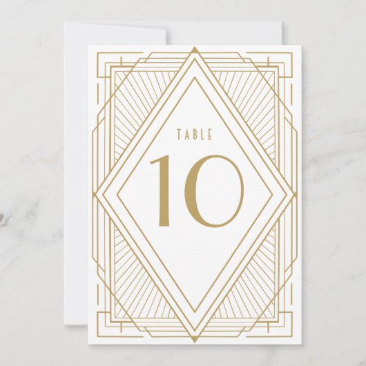 Art Deco Tischnummer (Vorderseite)