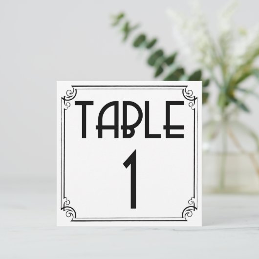 Art Deco Tischnummer 1 (Stehend Vorderseite)