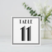 Art-Deco-Tischnummer 11 Einladung (Stehend Vorderseite)
