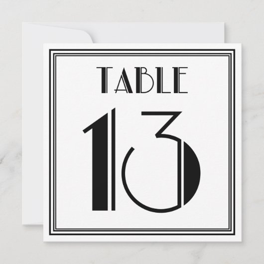 Art-Deco-Tischnummer 13 Einladung (Vorderseite)