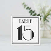 Art-Deco-Tischnummer 15 Einladung (Stehend Vorderseite)