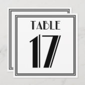 Art-Deco-Tischnummer 17 Einladung (Vorne/Hinten)