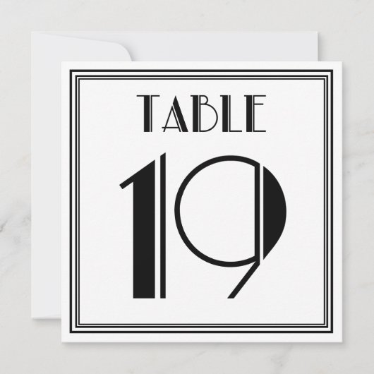 Art Deco Tischnummer 19 (Vorderseite)