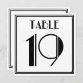 Art-Deco-Tischnummer 19 Einladung (Vorne/Hinten)