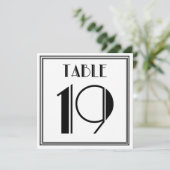 Art-Deco-Tischnummer 19 Einladung (Stehend Vorderseite)