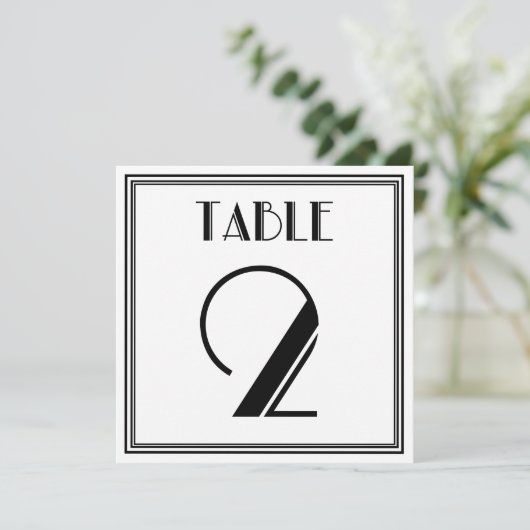 Art Deco Tischnummer 2 (Stehend Vorderseite)