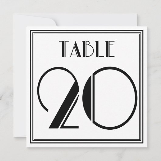 Art Deco Tischnummer 20 (Vorderseite)