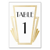 Art Deco Tischnummer 20er Gold White Wedding (Vorderseite)