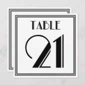 Art-Deco-Tischnummer 21 Einladung (Vorne/Hinten)