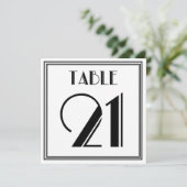 Art-Deco-Tischnummer 21 Einladung (Stehend Vorderseite)