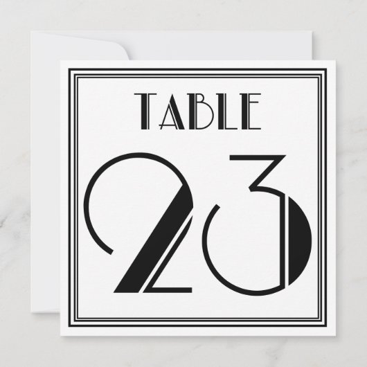 Art-Deco-Tischnummer 23 Einladung (Rückseite)