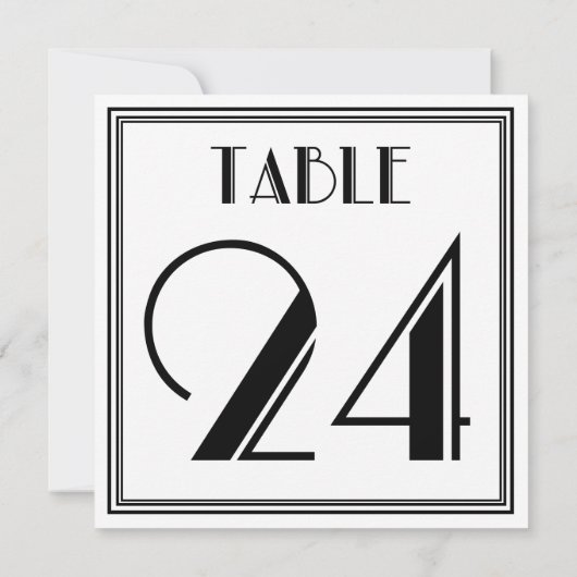 Art-Deco-Tischnummer 24 Einladung (Rückseite)