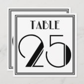 Art-Deco-Tischnummer 25 Einladung (Vorne/Hinten)