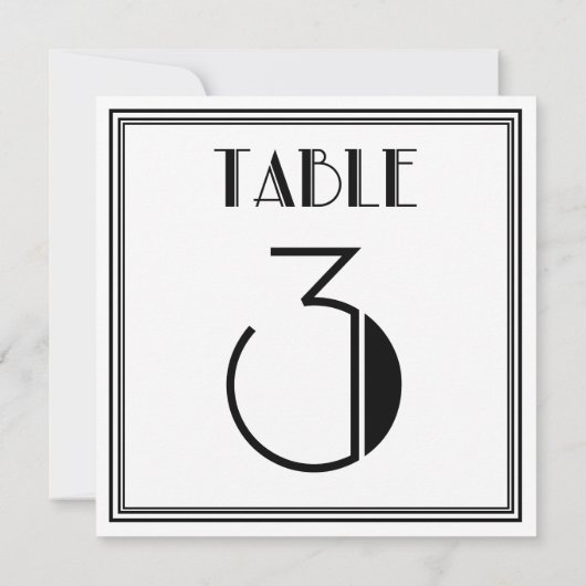 Art Deco Tischnummer 3 (Rückseite)