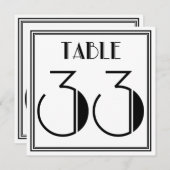 Art-Deco-Tischnummer 33 Einladung (Vorne/Hinten)
