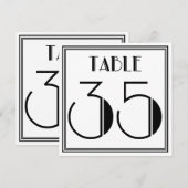 Art-Deco-Tischnummer 35 Einladung (Vorne/Hinten)