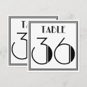Art-Deco-Tischnummer 36 Einladung (Vorne/Hinten)
