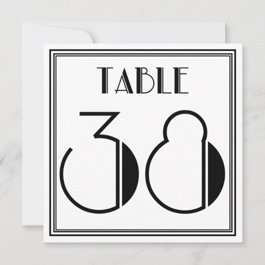 Art-Deco-Tischnummer 38 Einladung (Vorderseite)